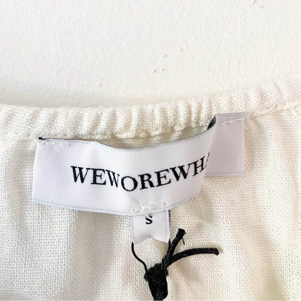 WeWoreWhat Ivory Linen Blend Cropped Blouse NWT - Picture 10 of 11